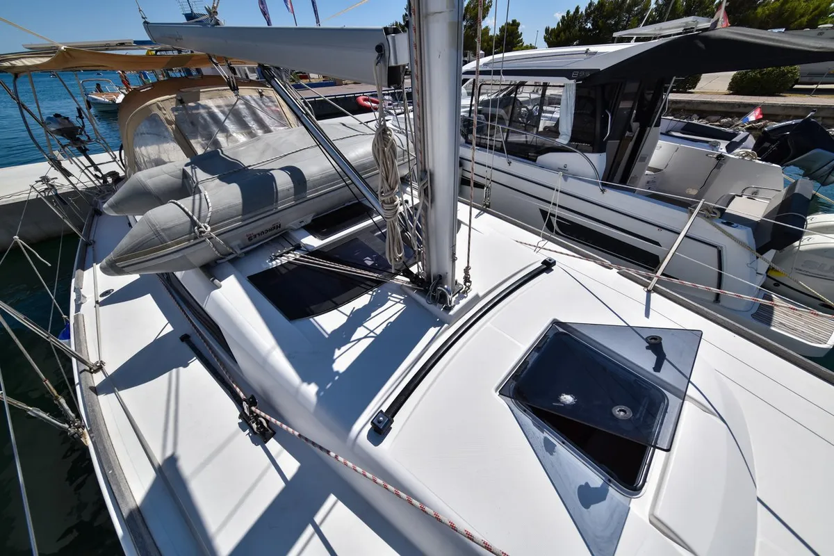 Deck of Pape, a Dufour 350 GL sailboat at Općina Sukošan, Croatia