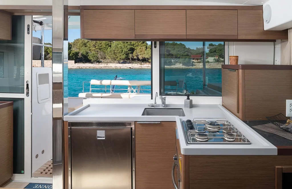 Galley of Mignonne, a Lagoon 40 catamaran at Zadar, Croatia