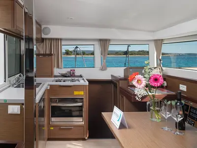 Galley of Mignonne, a Lagoon 40 catamaran at Zadar, Croatia