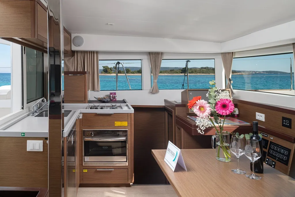Galley of Mignonne, a Lagoon 40 catamaran at Zadar, Croatia