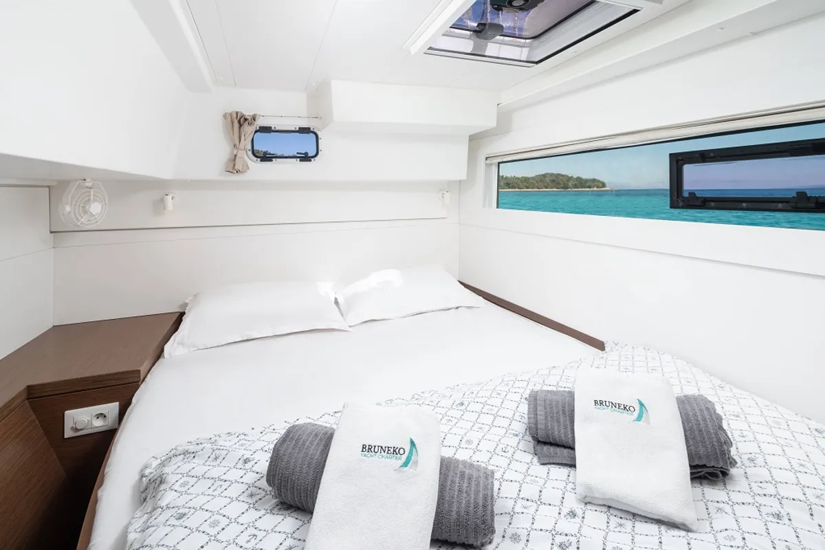 Cabin on Mignonne, a Lagoon 40 catamaran at Zadar, Croatia