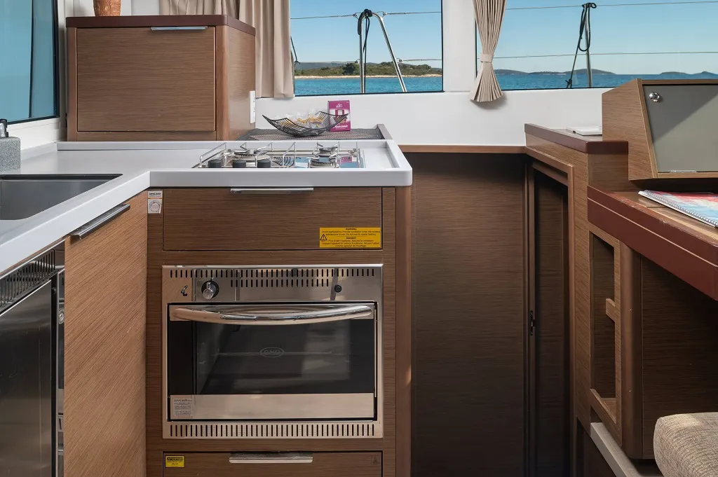 Galley of Mignonne, a Lagoon 40 catamaran at Zadar, Croatia