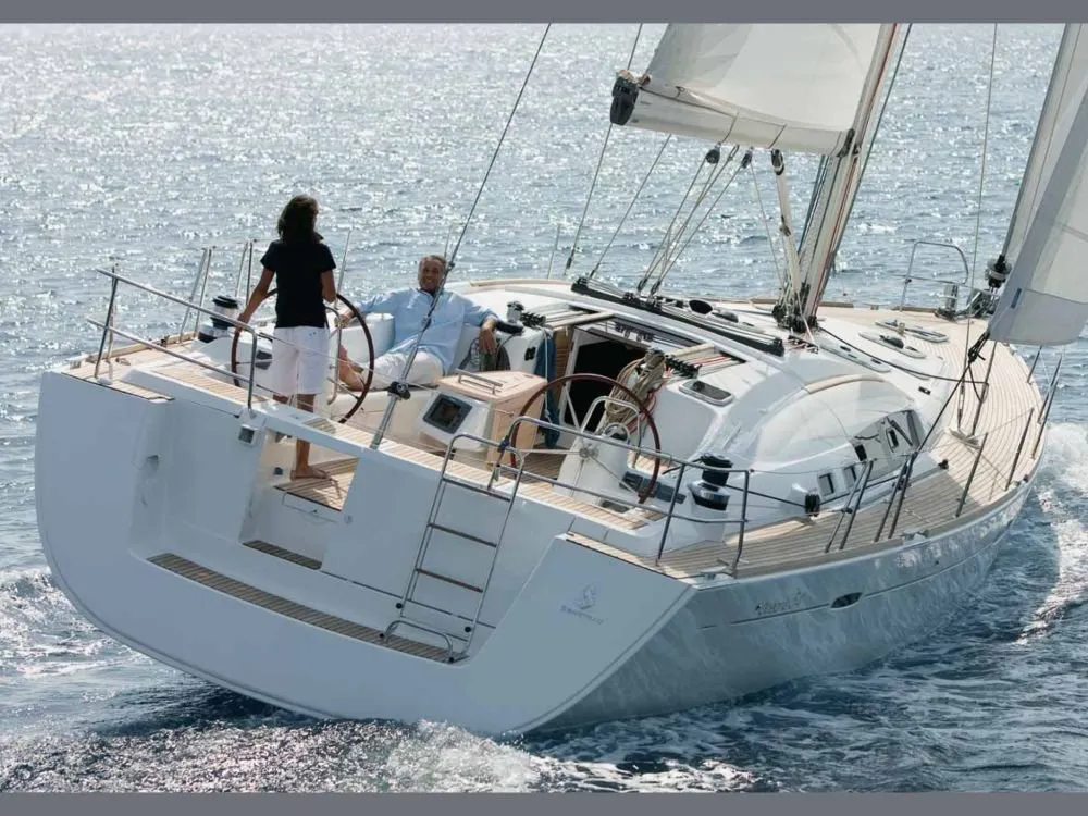 Exterior view of Captain John, a Beneteau Oceanis 54 sailboat at Salamina Municipal Unit, Greece