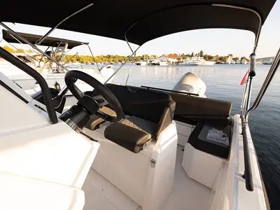 NN, a Compass 7s motorboat at Grad Šibenik, Croatia