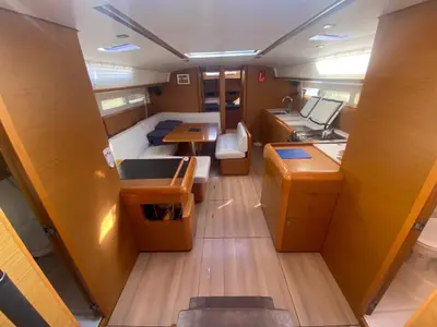 Salon of Skopelos, a Jeanneau Sun Odyssey 519 sailboat at Lavrion, Greece