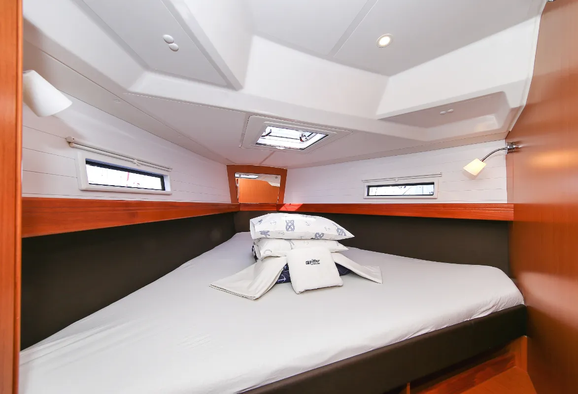 Cabin on Morellina, a Bavaria Cruiser 41 sailboat at Grad Pula, Croatia