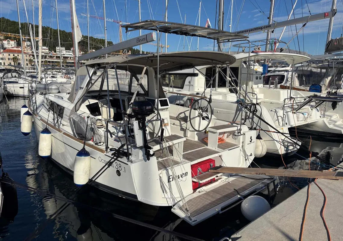 Cockpit of Eleven, a Beneteau Oceanis 38.1 sailboat at Split, Croatia