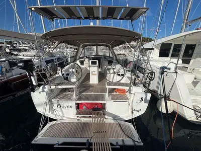Cockpit of Eleven, a Beneteau Oceanis 38.1 sailboat at Split, Croatia