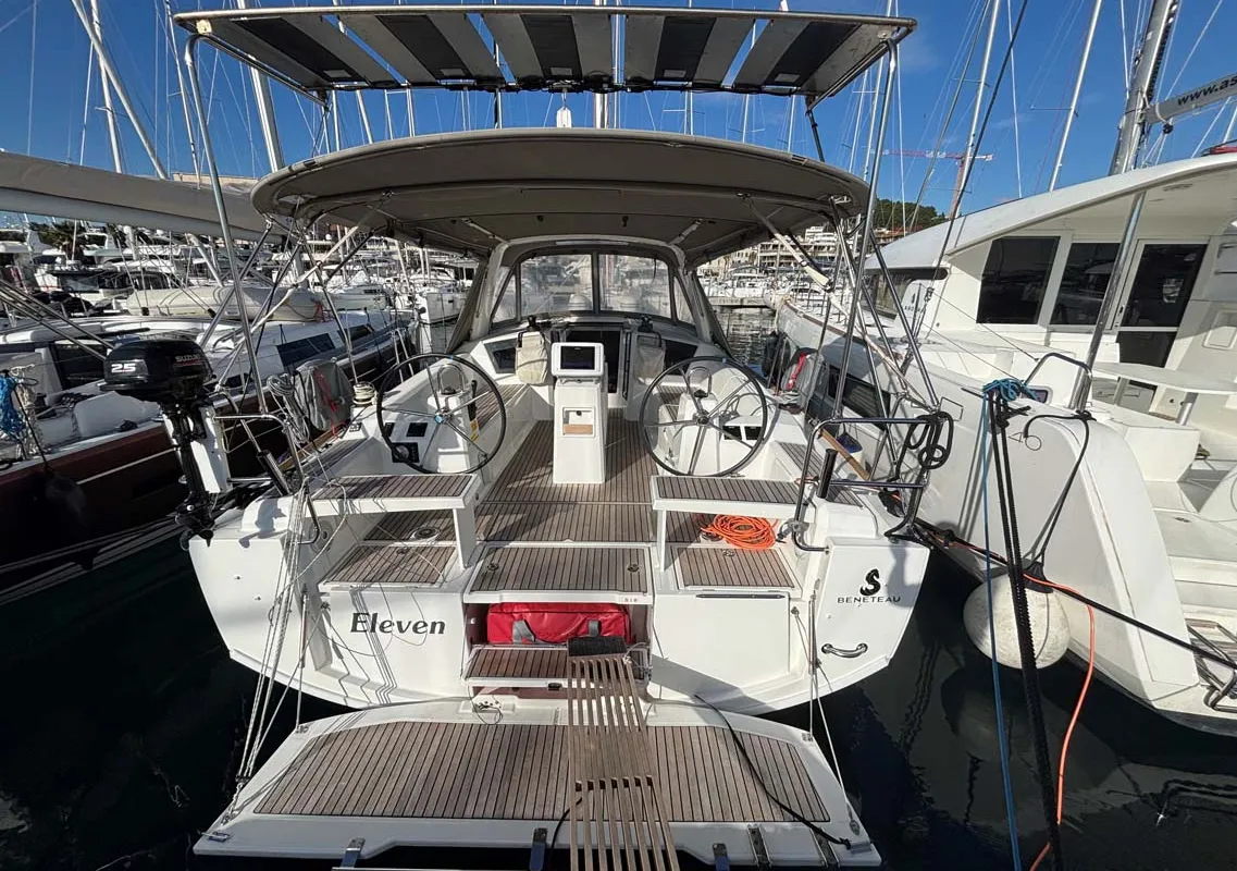 Cockpit of Eleven, a Beneteau Oceanis 38.1 sailboat at Split, Croatia