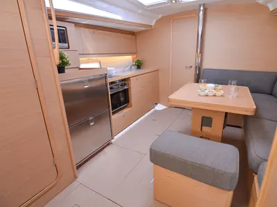 Galley of Bellini, a Dufour 390 Grand Large sailboat at Kontokali, Greece