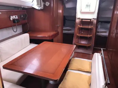 Salon of Libra, a Beneteau Oceanis 43 sailboat at Olbia, Italy