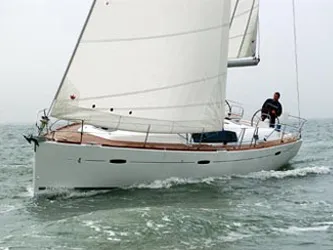 Exterior view of Libra, a Beneteau Oceanis 43 sailboat at Olbia, Italy