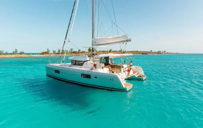 Exterior view of Stella, a Lagoon 42 catamaran at Road Town, British Virgin Islands