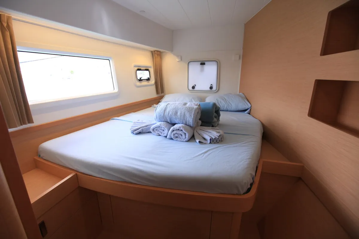 Cabin on Stella, a Lagoon 42 catamaran at Road Town, British Virgin Islands