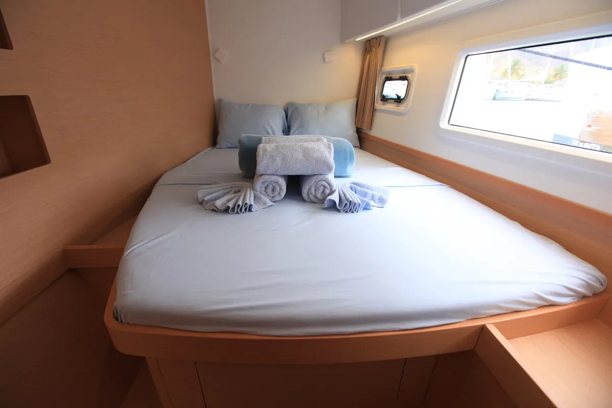 Cabin on Stella, a Lagoon 42 catamaran at Road Town, British Virgin Islands