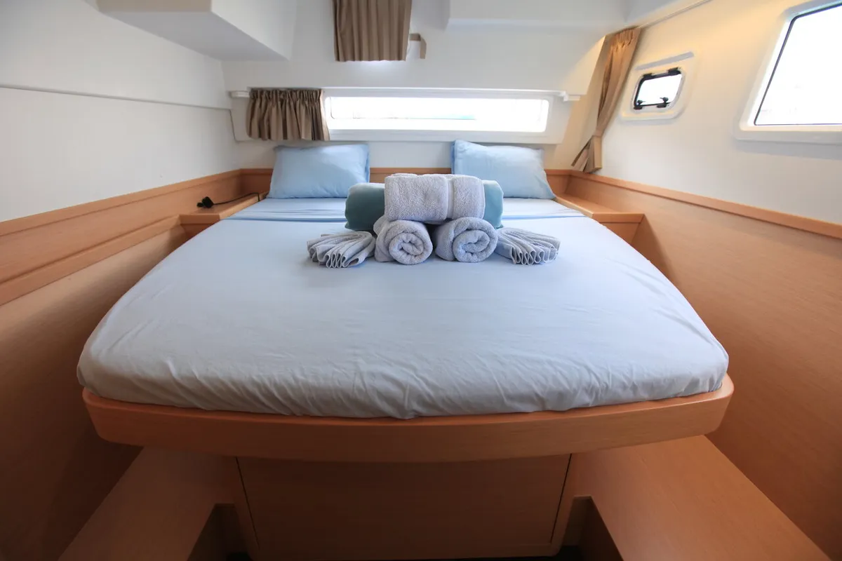Cabin on Stella, a Lagoon 42 catamaran at Road Town, British Virgin Islands