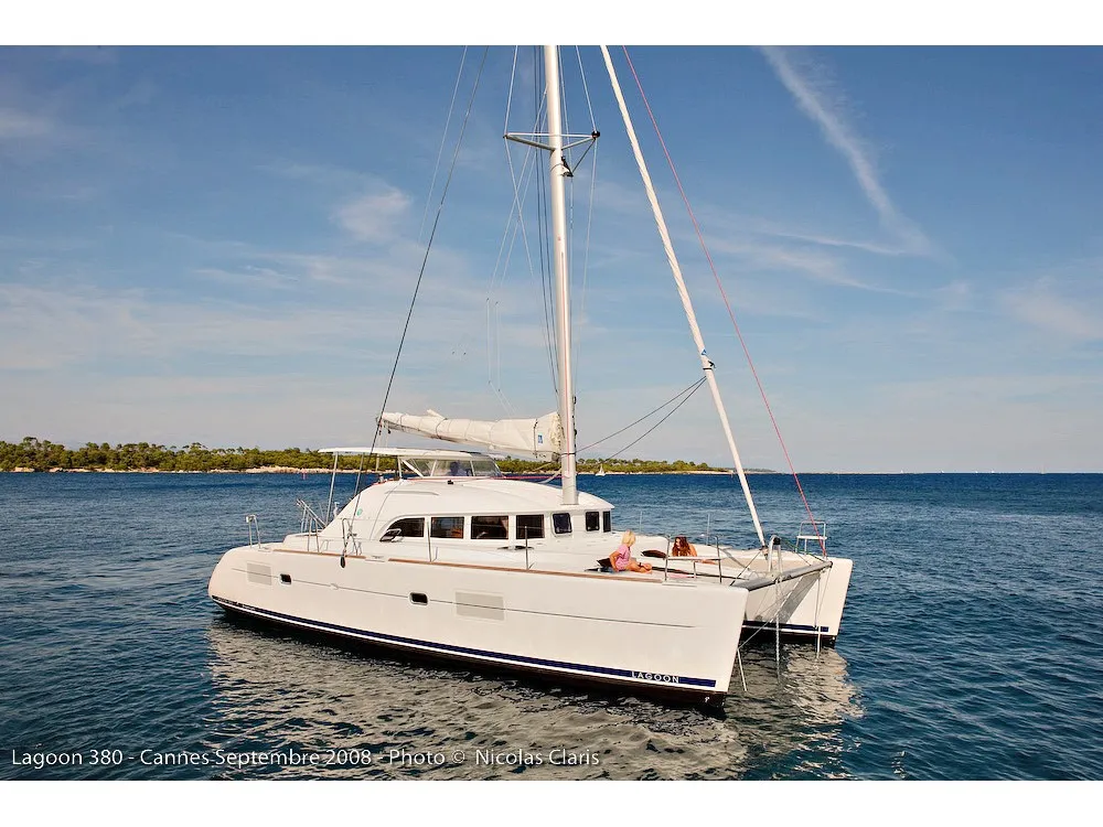 Exterior view of Manatéa, a Lagoon 38 catamaran at Hyères, France