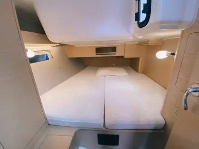 Cabin on Nafrayou, a Dufour 390 GL sailboat at Marseille, France