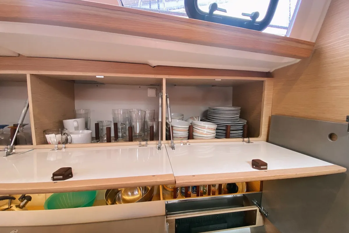 Galley of Nafrayou, a Dufour 390 GL sailboat at Marseille, France