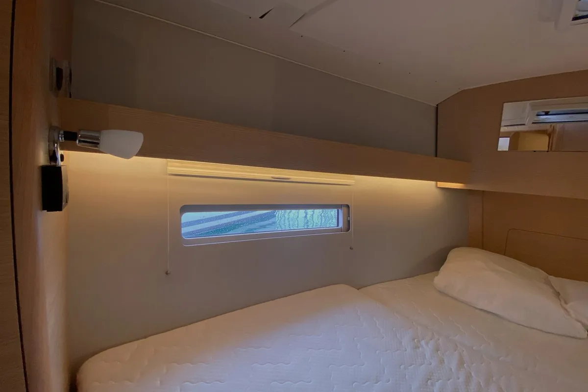 Cabin on Nafrayou, a Dufour 390 GL sailboat at Marseille, France