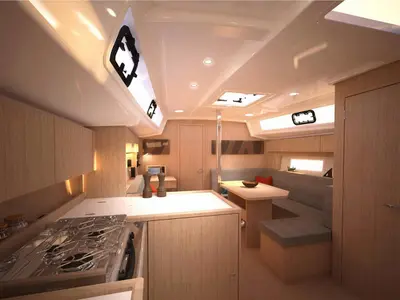 Galley of Lepanto, a Bavaria C38 sailboat at Marmaris, Turkey