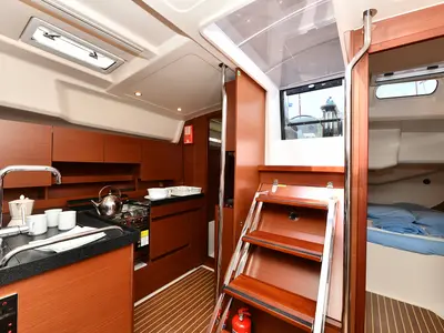 Galley of Sarsala, a Hanse 458 sailboat at Fethiye, Turkey