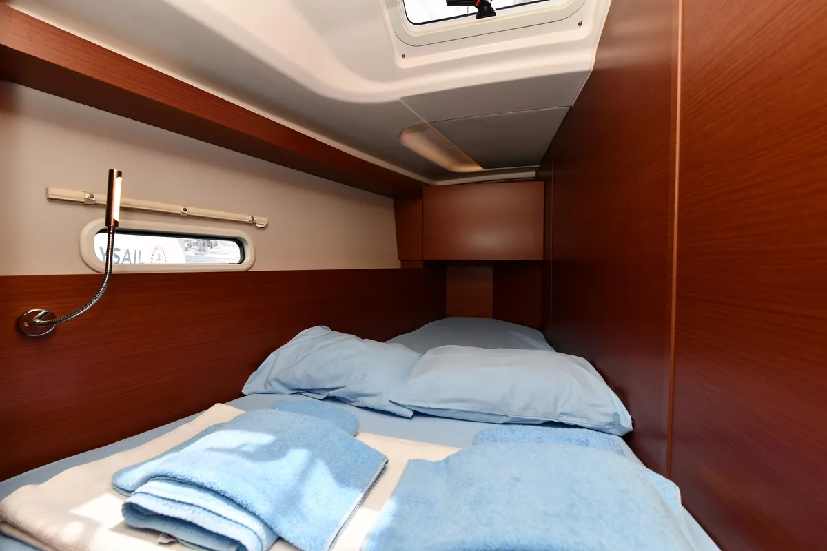Cabin on Sarsala, a Hanse 458 sailboat at Fethiye, Turkey