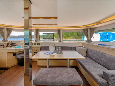 Salon of Gemini, a Lagoon 46 catamaran at Trogir, Croatia