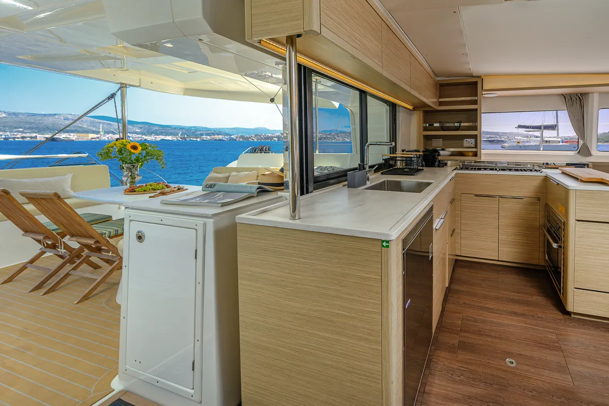 Galley of Gemini, a Lagoon 46 catamaran at Trogir, Croatia