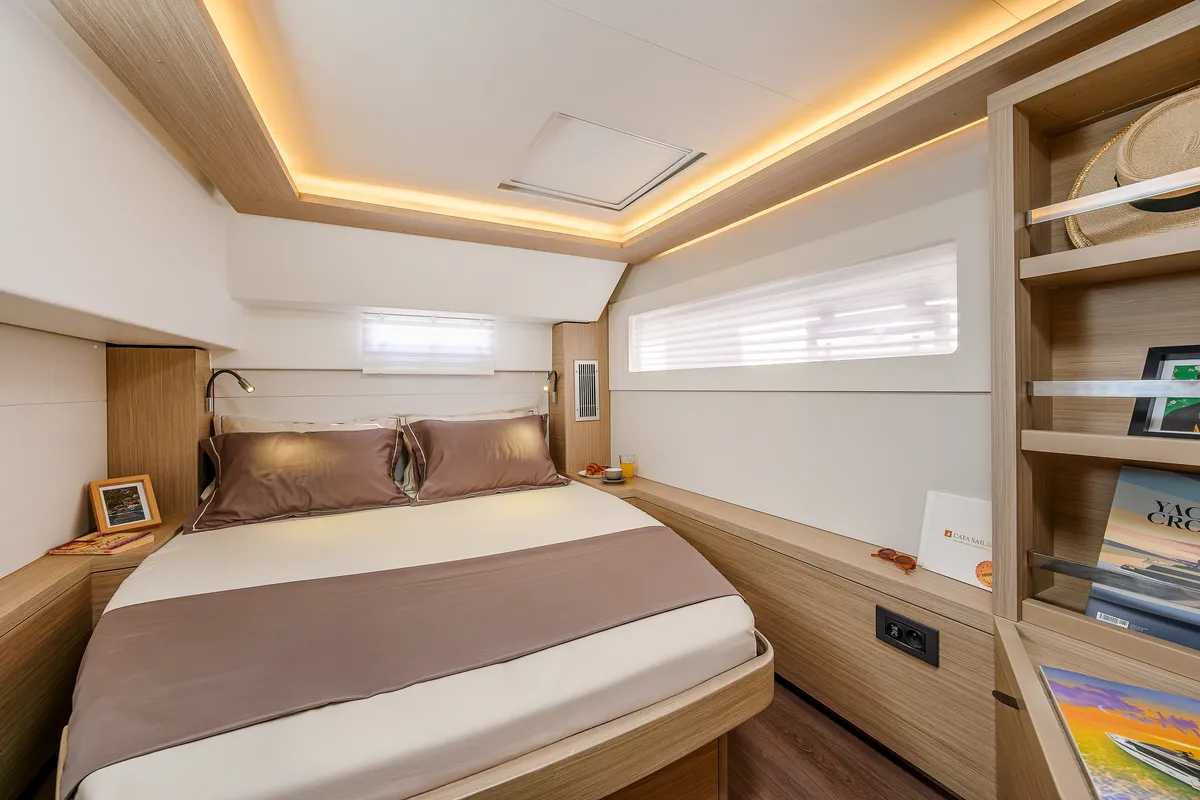 Cabin on Gemini, a Lagoon 46 catamaran at Trogir, Croatia