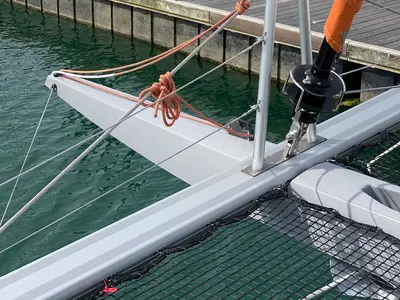 Deck of ARABELLA, a Excess 14 catamaran at Šibenik, Croatia