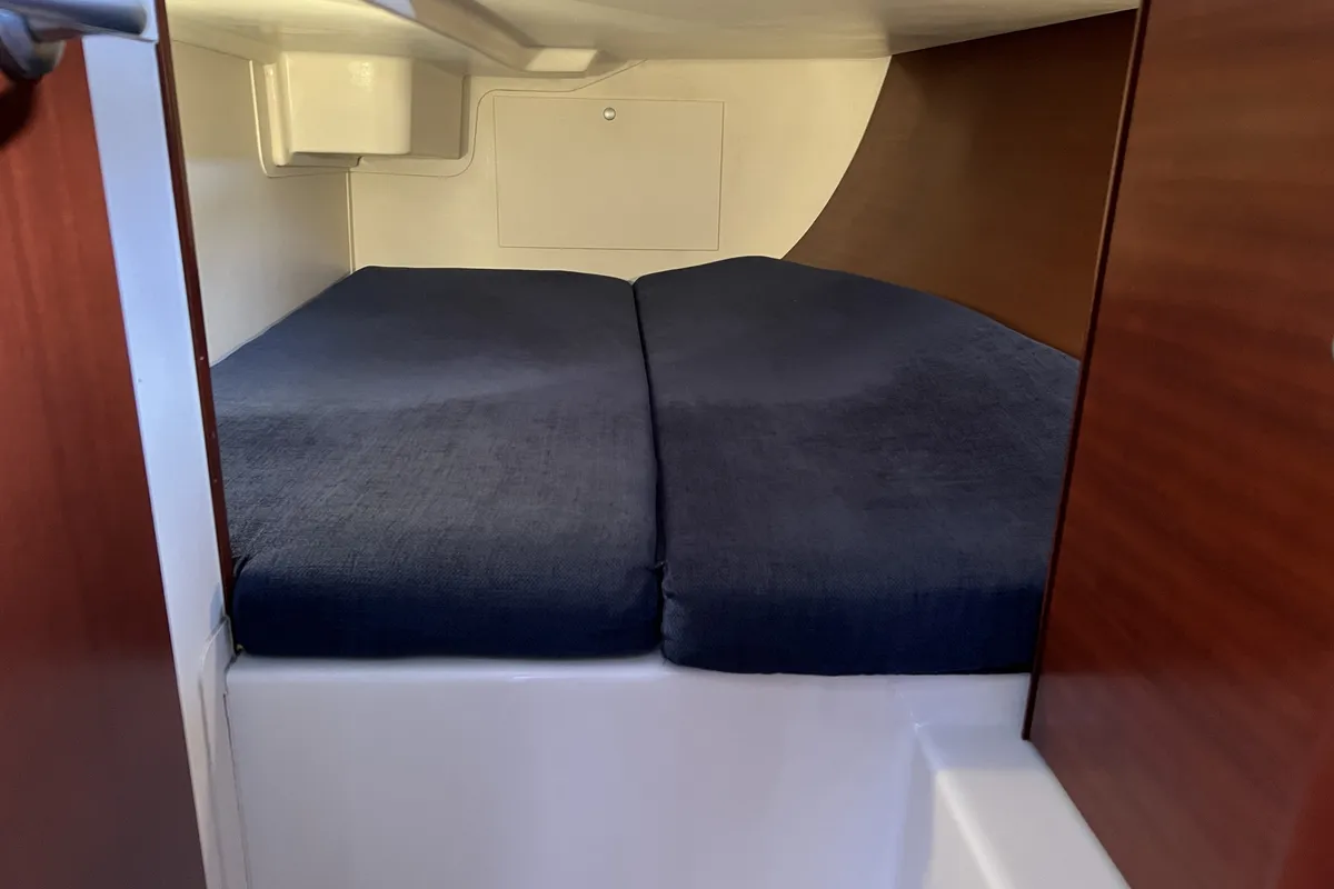 Cabin on Minie, a Hanse 370 sailboat at Heiligenhafen, Germany