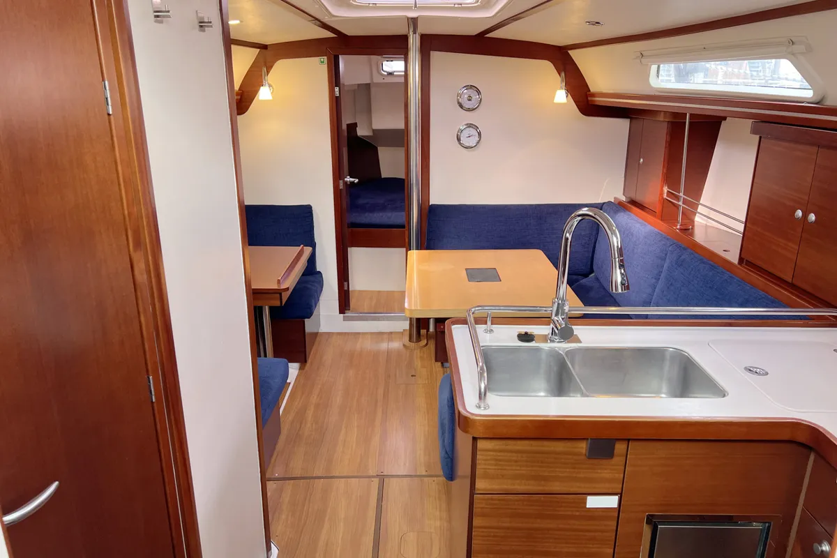 Galley of Minie, a Hanse 370 sailboat at Heiligenhafen, Germany