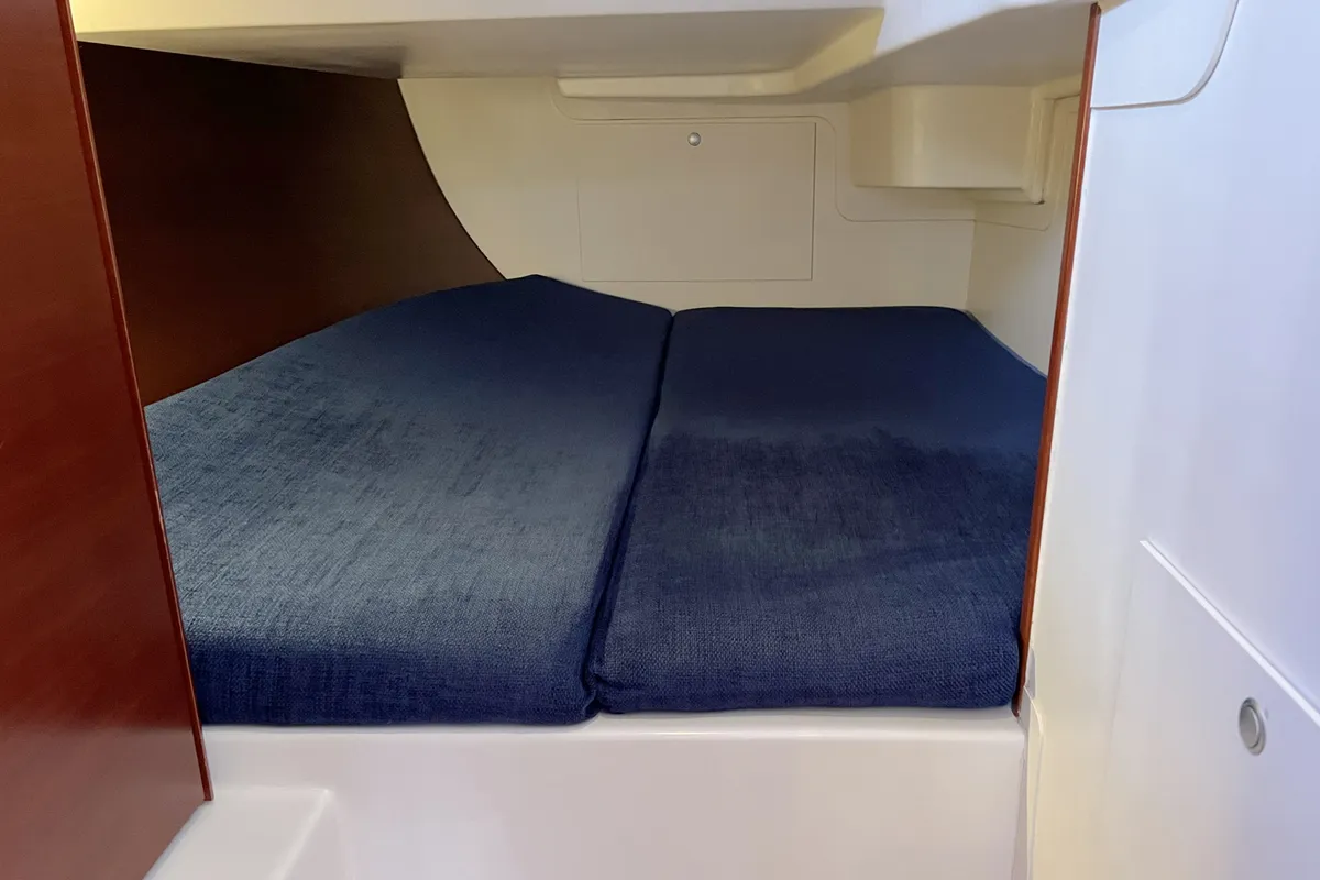 Cabin on Minie, a Hanse 370 sailboat at Heiligenhafen, Germany