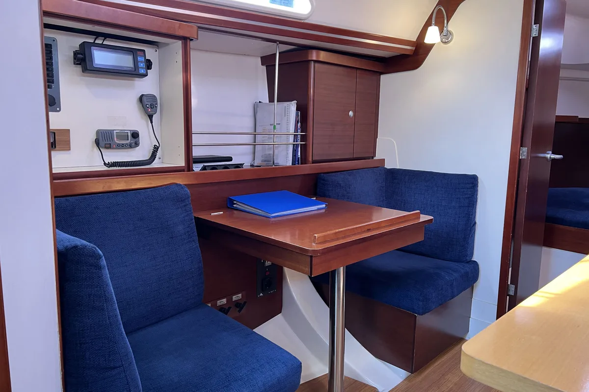 Salon of Minie, a Hanse 370 sailboat at Heiligenhafen, Germany