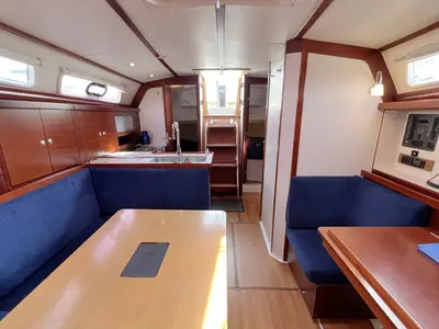 Salon of Minie, a Hanse 370 sailboat at Heiligenhafen, Germany