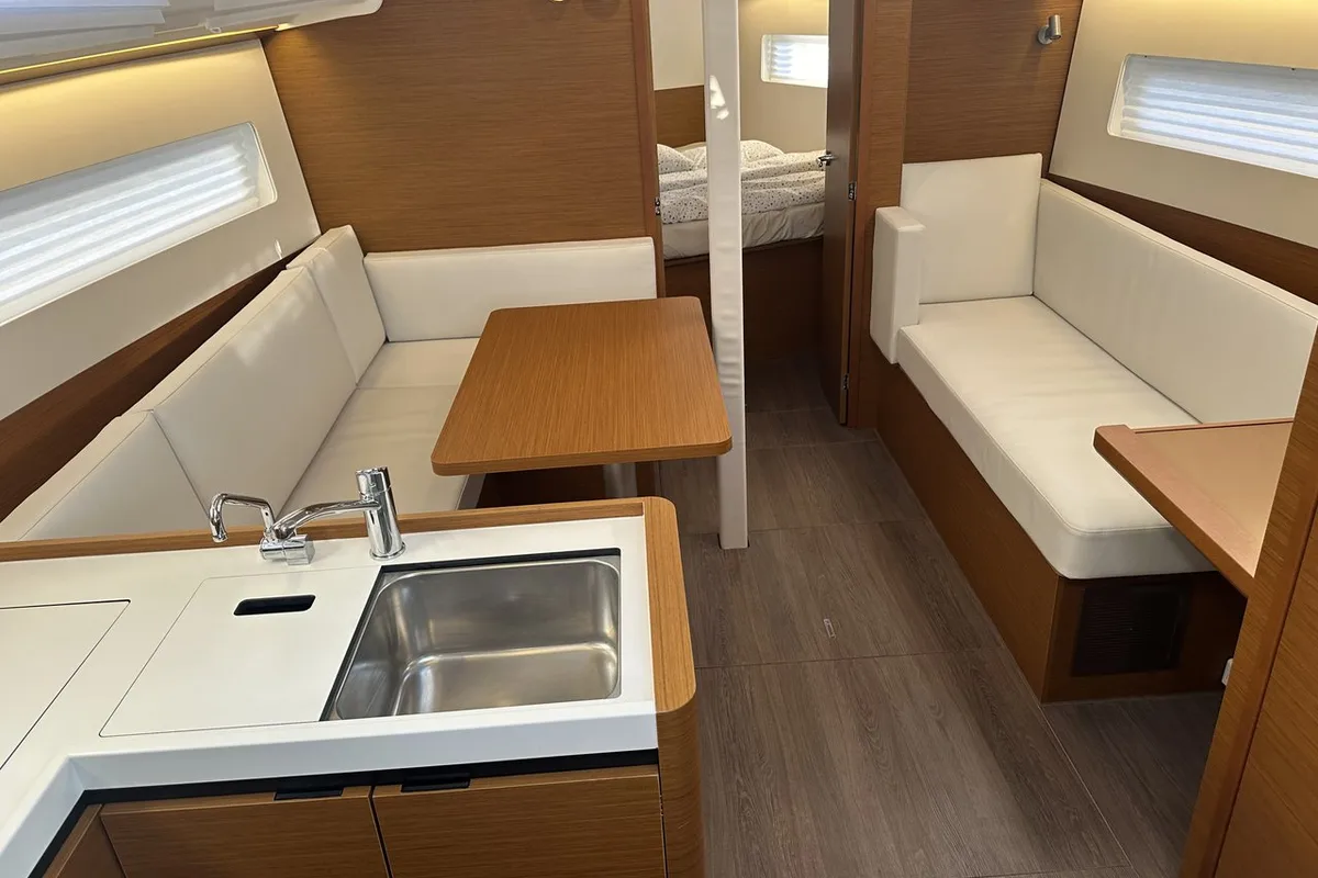 Galley of Princess Tia, a Jeanneau Sun Odyssey 380 sailboat at Punat, Croatia