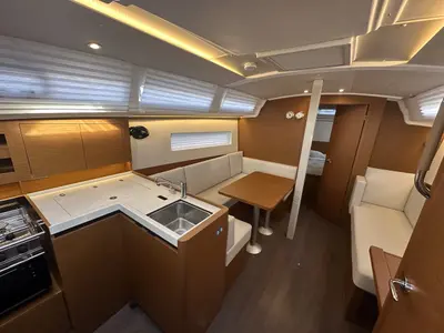 Galley of Princess Tia, a Jeanneau Sun Odyssey 380 sailboat at Punat, Croatia