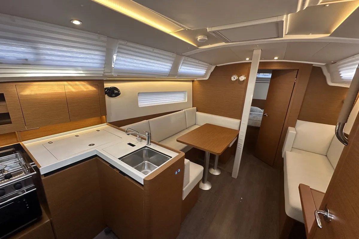 Galley of Princess Tia, a Jeanneau Sun Odyssey 380 sailboat at Punat, Croatia