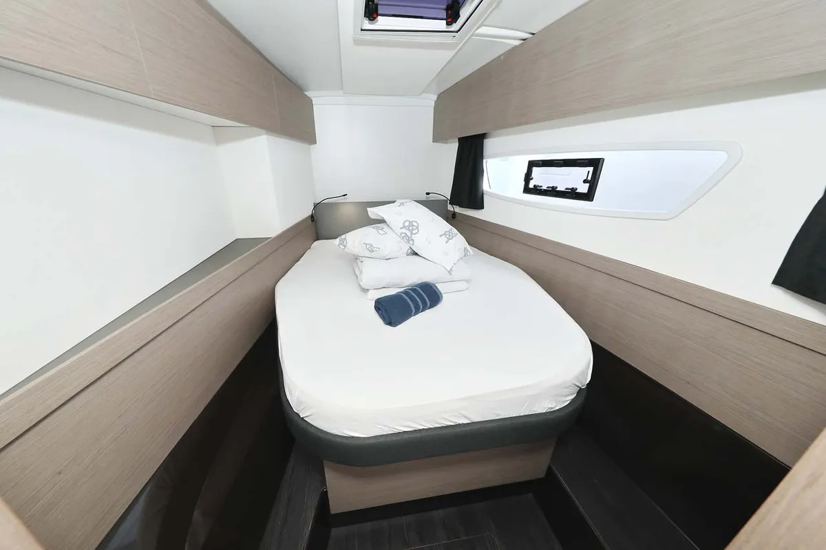 Cabin on La Mula, a Fountaine Pajot Astrea 42 catamaran at Grad Trogir, Croatia