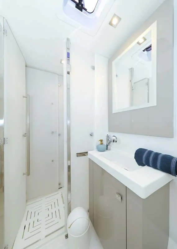 Head on La Mula, a Fountaine Pajot Astrea 42 catamaran at Grad Trogir, Croatia