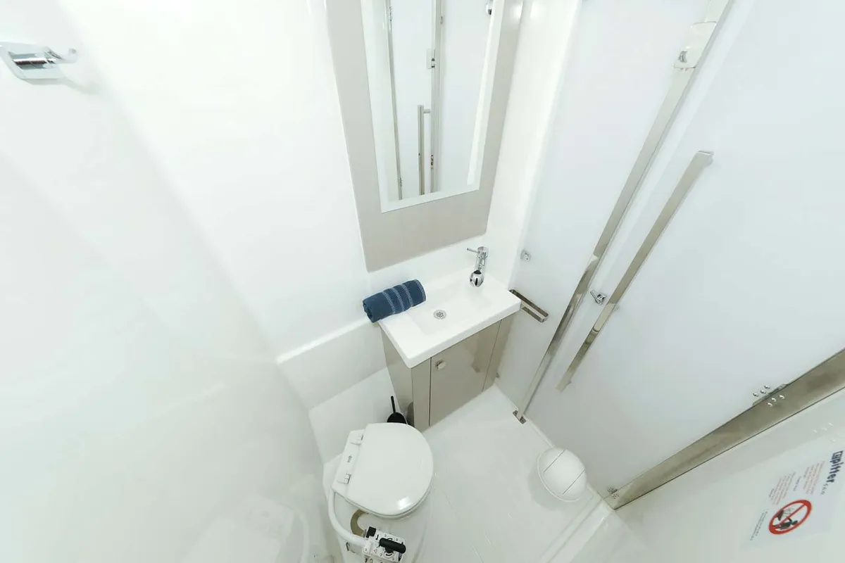 Head on La Mula, a Fountaine Pajot Astrea 42 catamaran at Grad Trogir, Croatia