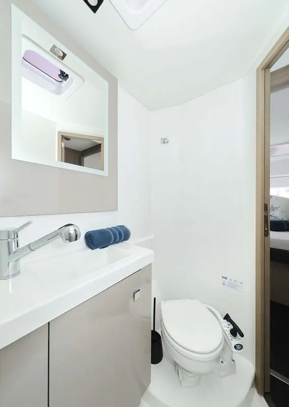 Head on La Mula, a Fountaine Pajot Astrea 42 catamaran at Grad Trogir, Croatia