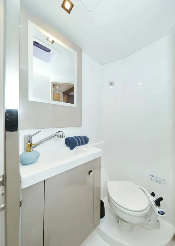 Head on La Mula, a Fountaine Pajot Astrea 42 catamaran at Grad Trogir, Croatia