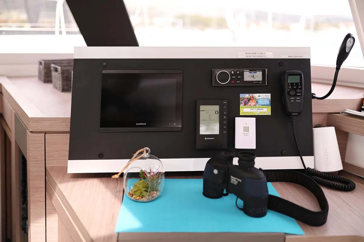 La Mula, a Fountaine Pajot Astrea 42 catamaran at Grad Trogir, Croatia