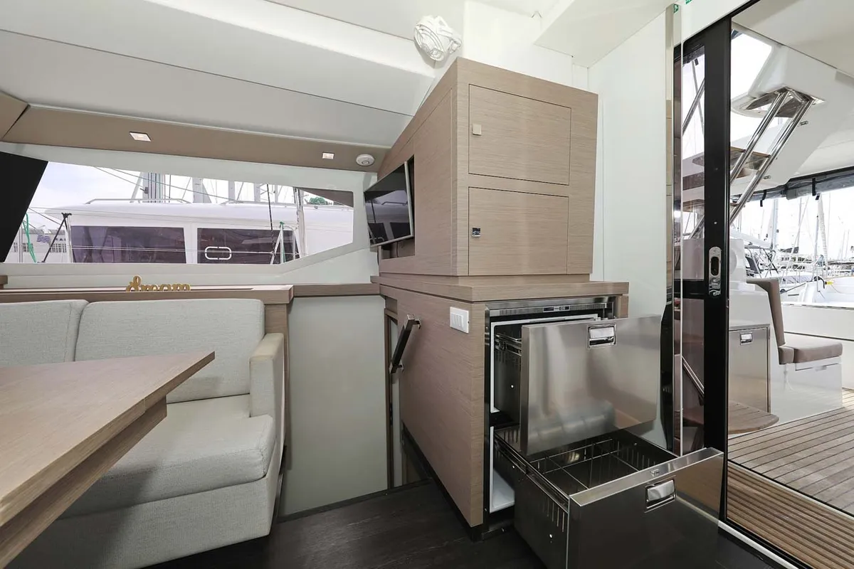 Galley of La Mula, a Fountaine Pajot Astrea 42 catamaran at Grad Trogir, Croatia