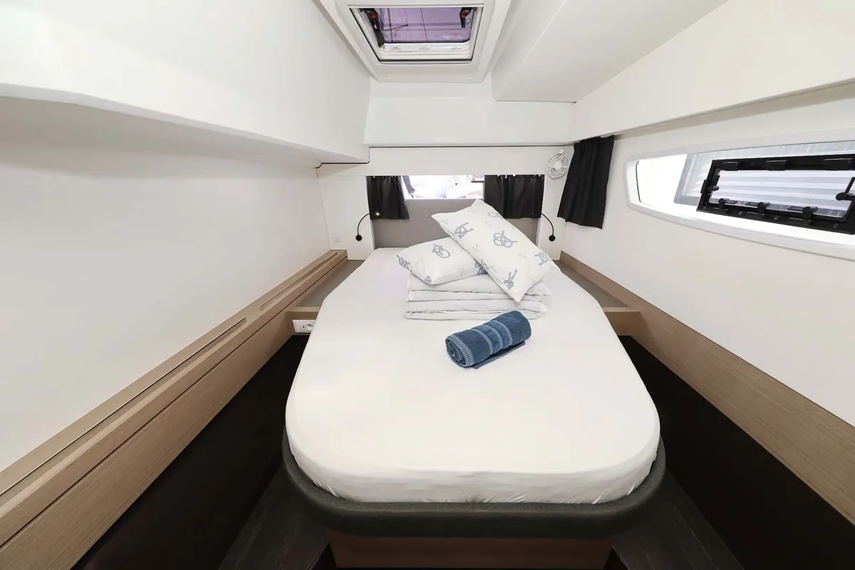 Cabin on La Mula, a Fountaine Pajot Astrea 42 catamaran at Grad Trogir, Croatia