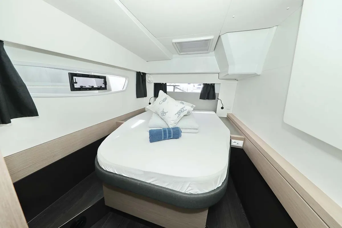 Cabin on La Mula, a Fountaine Pajot Astrea 42 catamaran at Grad Trogir, Croatia
