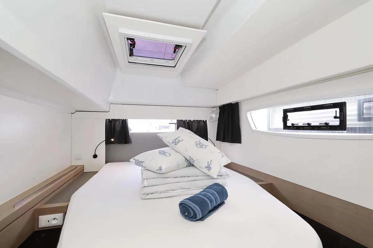 Cabin on La Mula, a Fountaine Pajot Astrea 42 catamaran at Grad Trogir, Croatia
