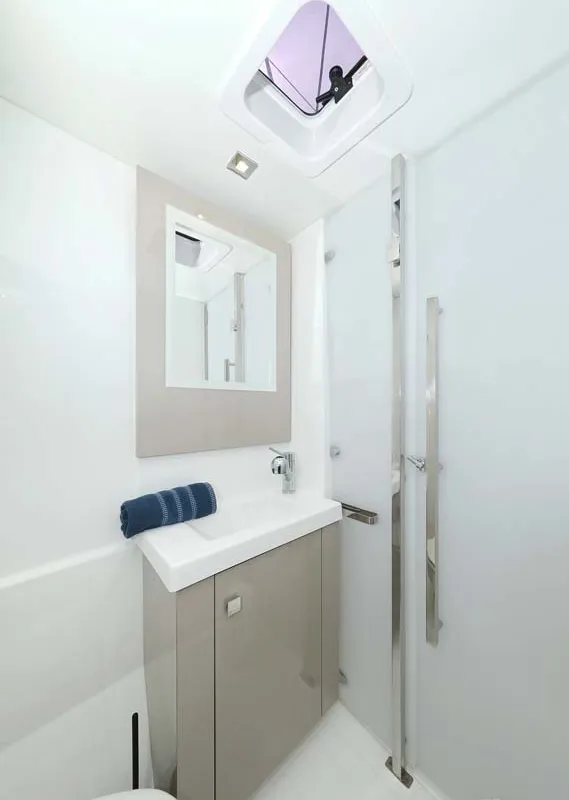 Head on La Mula, a Fountaine Pajot Astrea 42 catamaran at Grad Trogir, Croatia